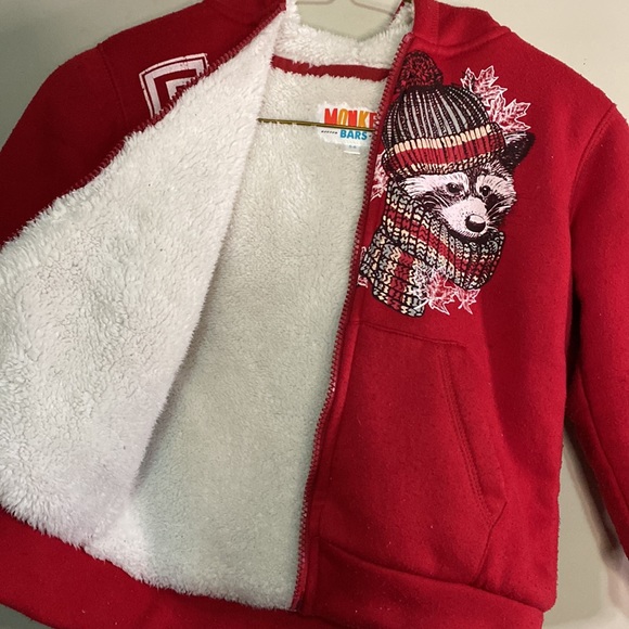 Boys Monkey Bars 5T/6 thick red fleece lined Jacket - Picture 3 of 6